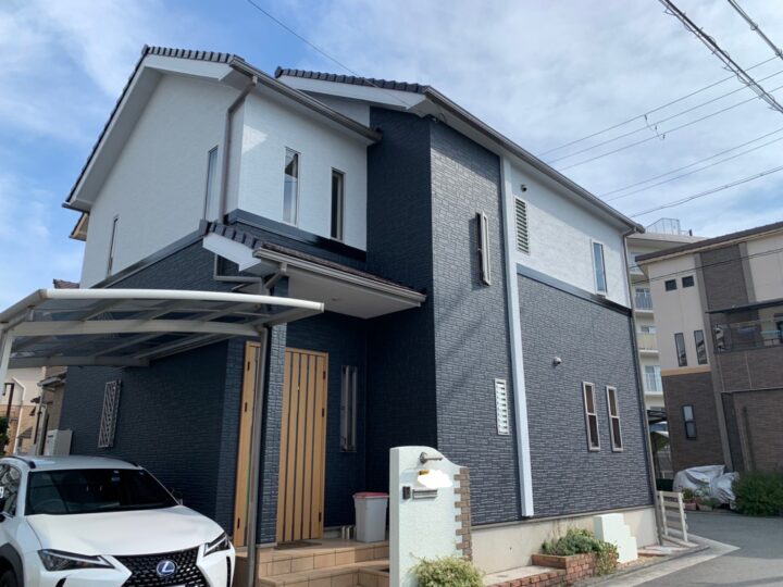 大阪狭山市 H様邸 外壁塗装、屋根塗装、付帯塗装、ベランダ防水、コーキング施工