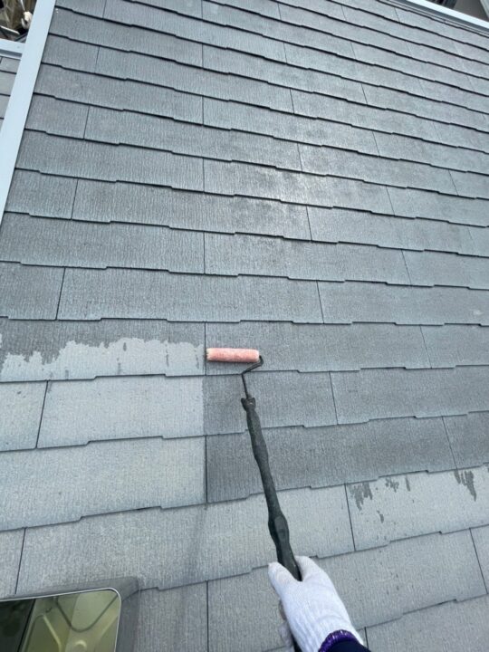 屋根下塗り1回目
