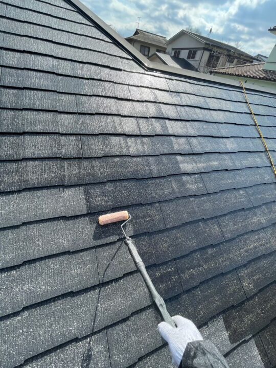 屋根塗装：下塗り1回目