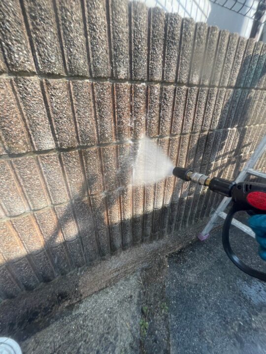 高圧洗浄：塀