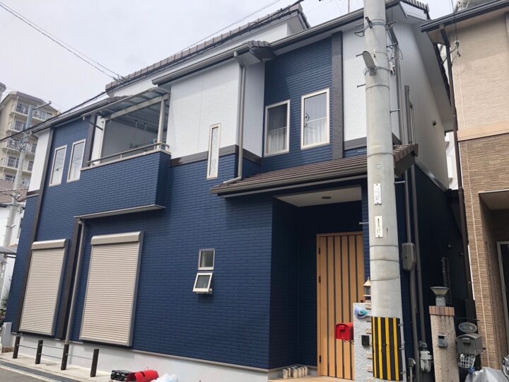 大阪狭山市 KW様邸 外壁塗装、付帯塗装、コーキング施工、ベランダ防水