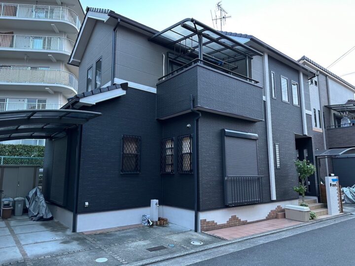 大阪狭山市 SB様邸 屋根塗装、外壁塗装、付帯塗装、コーキング施工、ベランダ防水