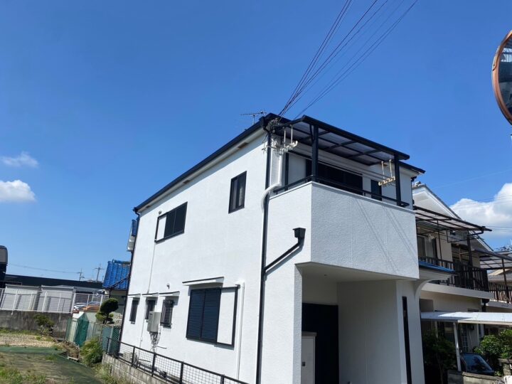 富田林市　 OO様邸 外壁塗装、屋根塗装、付帯塗装、コーキング・ベランダ防水施工