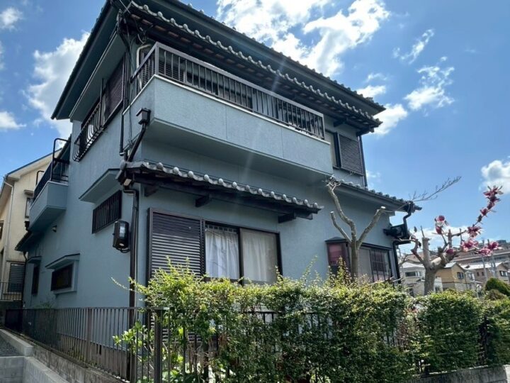 河内長野市　KI様邸 外壁塗装、付帯塗装、シーリング工事、ベランダ防水、軒天塗装