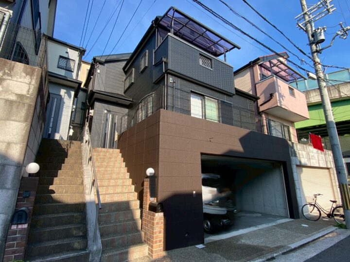 河内長野市　YM様邸 外壁塗装、屋根塗装、付帯塗装、シーリング施工、ベランダ防水、軒天塗装