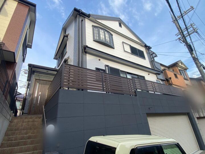 河内長野市　NW様邸  外壁塗装、屋根塗装、付帯塗装、シーリング施工、軒天塗装、ベランダ防水